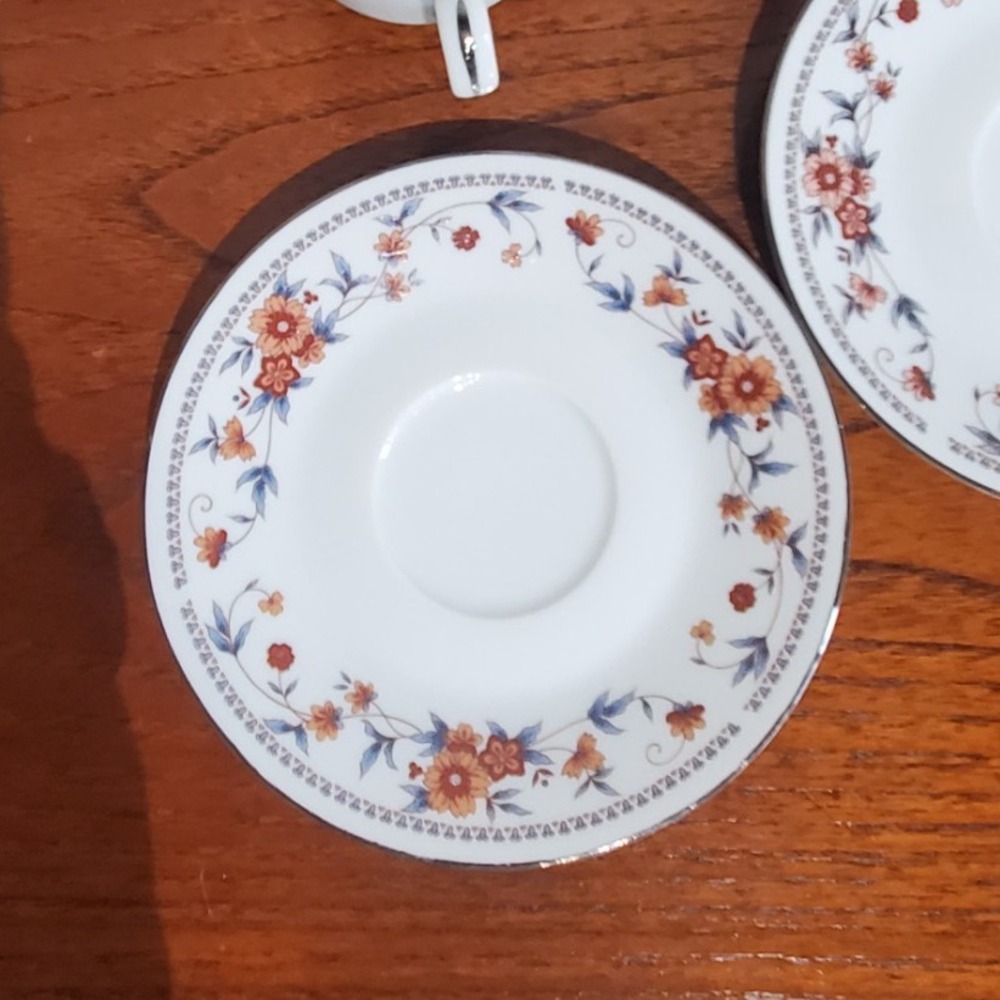 Vintage Sheffield Anniversary Fine China Footed Tea Cup & Saucer Sets (2 Pairs) - Picture 6 of 7